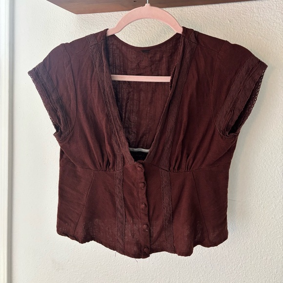 American Vintage Tops - Espresso Brown Blouse